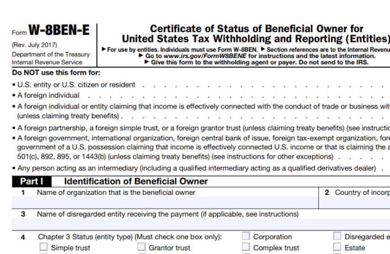 W-8 and FATCA IRS Forms