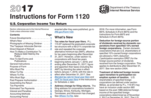 1120 IRS Forms