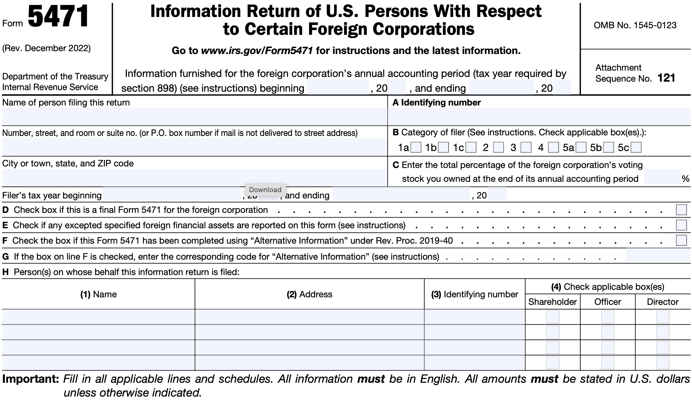 5471 IRS Forms