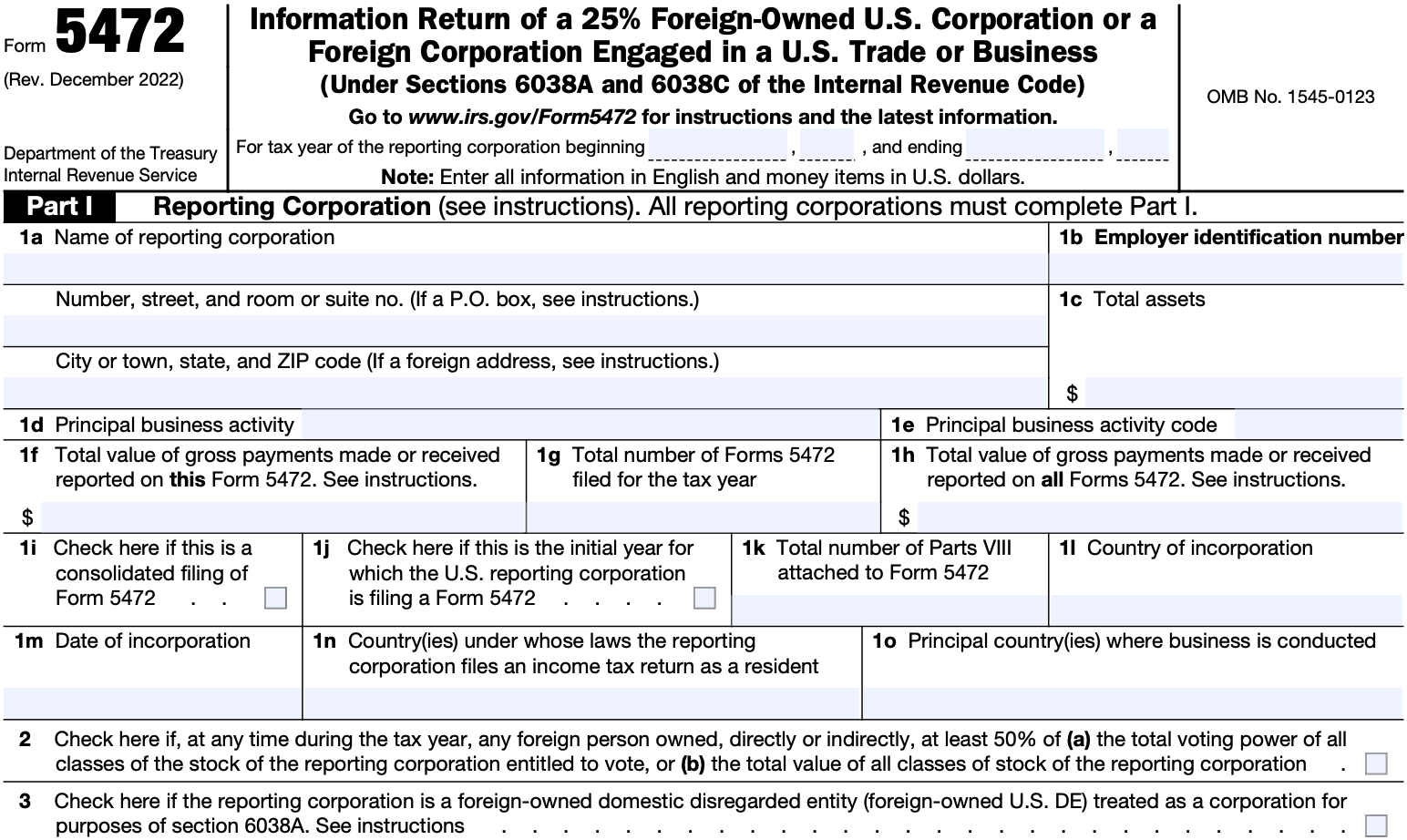 5472 IRS Forms