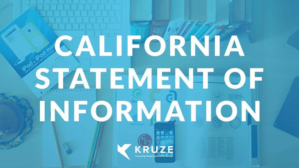 California Statement Of Information California statement of information