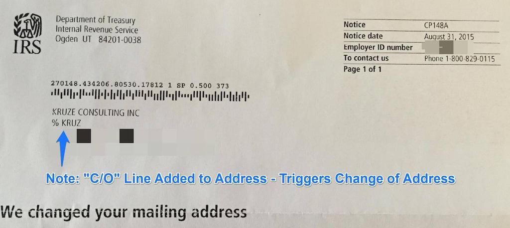 The Recent Flurry of IRS Change of Address Notifications