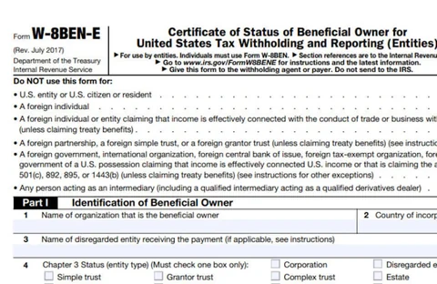 W-8BEN-E form W-8BEN-E form