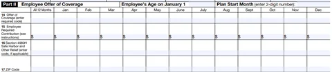 Complete Part II - Employee Offer of Coverage Complete Part II - Employee Offer of Coverage