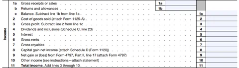 Calculate gross income (Lines 1-11)
