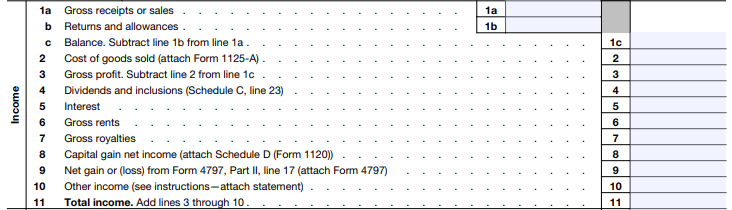 Calculate gross income (Lines 1-11) Calculate gross income (Lines 1-11)