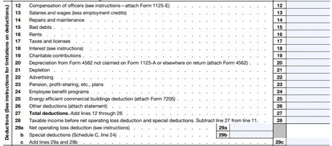 Calculate deductions (Lines 12-29) Calculate deductions (Lines 12-29)