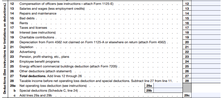 Calculate deductions (Lines 12-29) Calculate deductions (Lines 12-29)