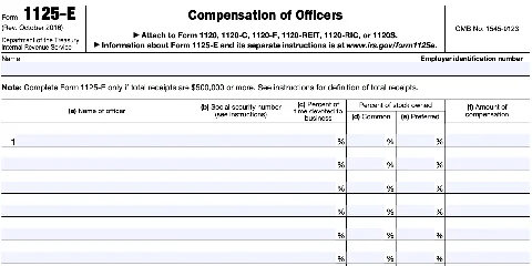 Form 1125 E Form 1125 E