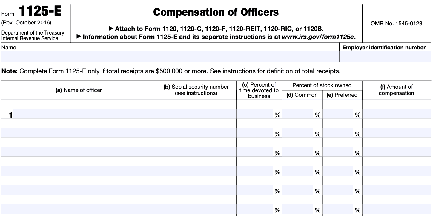 Form 1125-E