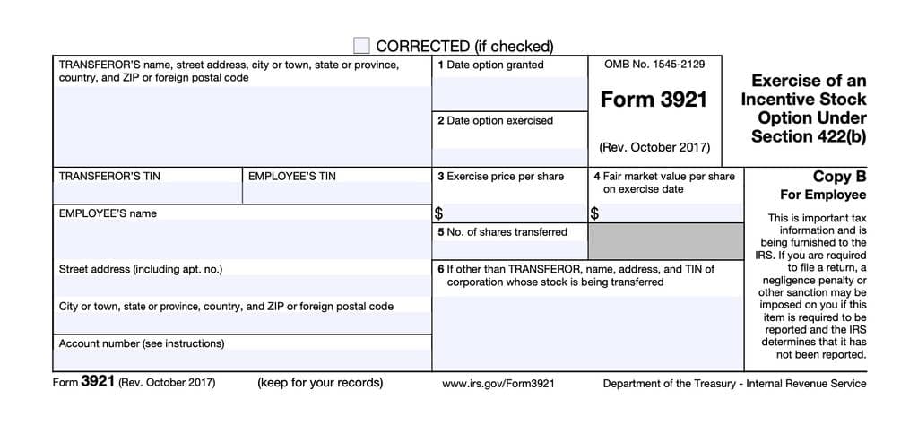 Form 3921 Tax Return