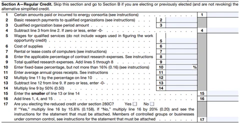 Fill Out Section A - Regular Credit