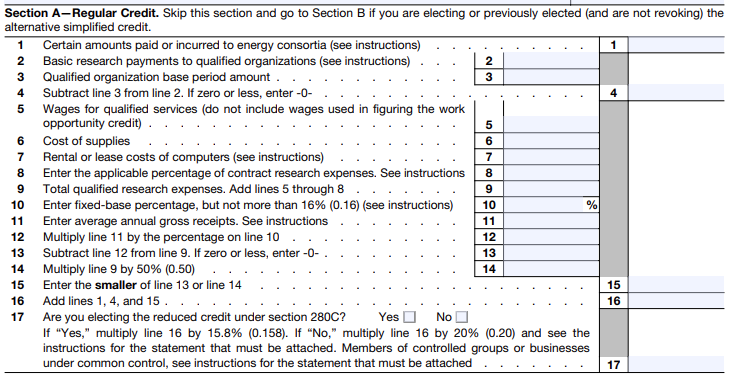 Fill Out Section A - Regular Credit