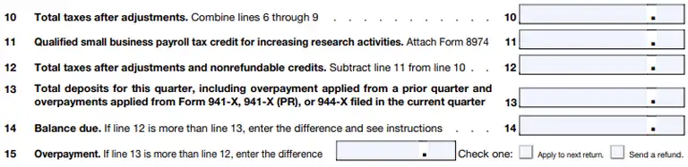 Fill in tax adjustments