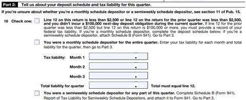 Fill in tax liability and deposits Fill in tax liability and deposits