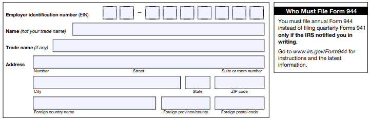 Complete the Header Section