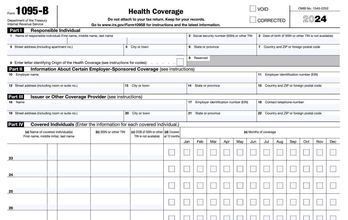 How to fill out Form 1095-B