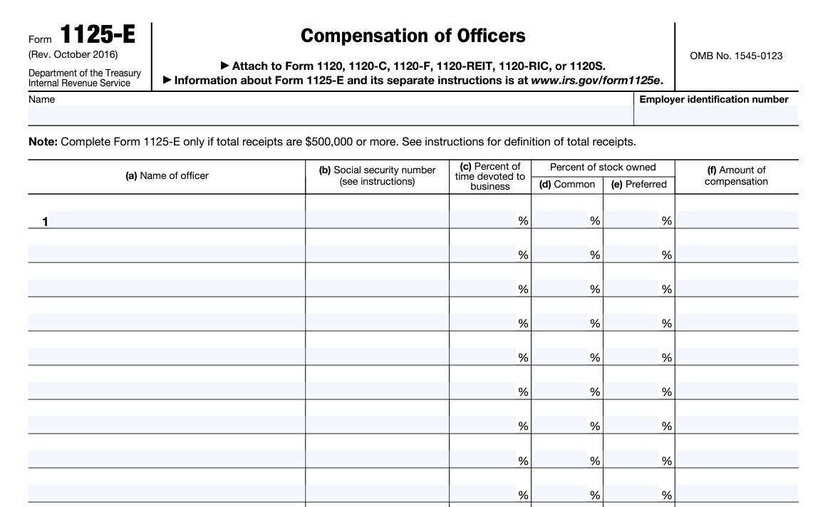 Form 1125-E