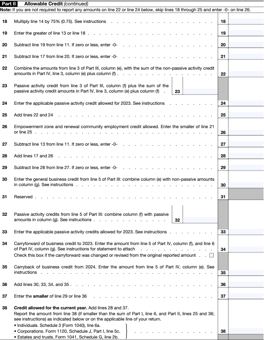 Determine Your Allowable General Business Credit Determine Your Allowable General Business Credit