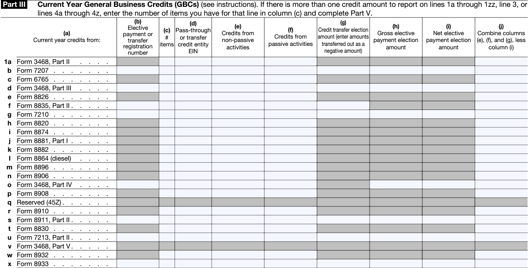 Incorporate Individual Business Tax Credits