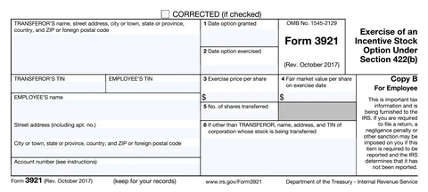 How to fill out Form 3921 How to fill out Form 3921