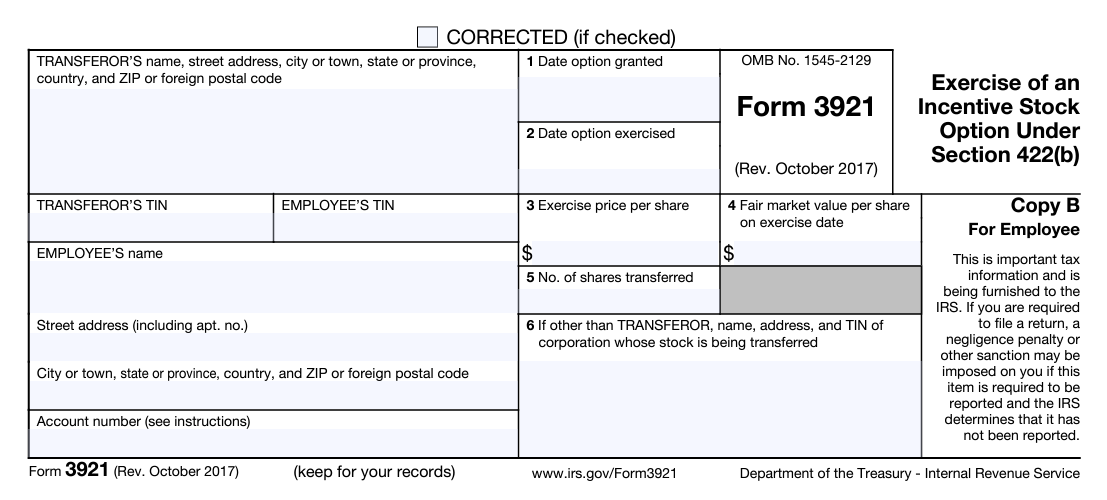 How to fill out Form 3921