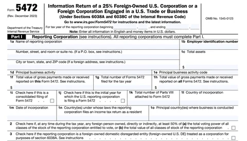 Form 5472 Form 5472