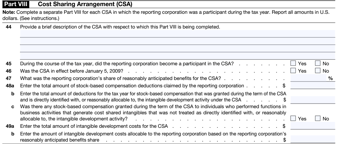 Cost Sharing Arrangement (CSA)