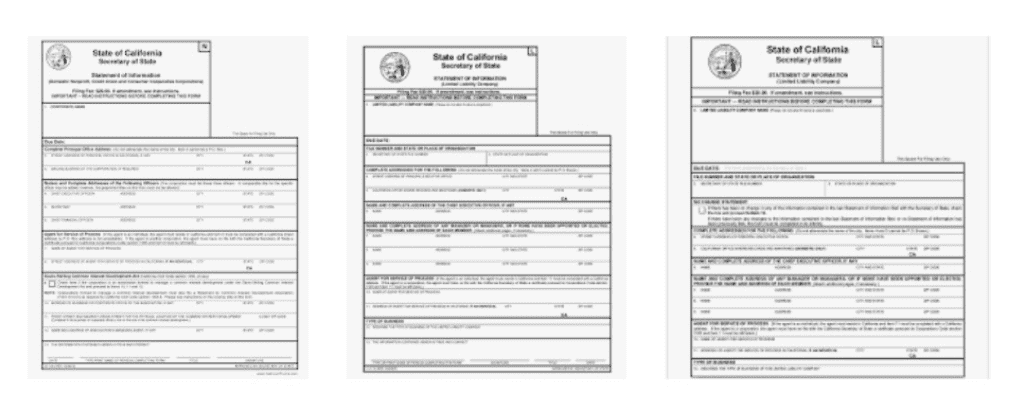 California Statement of Information