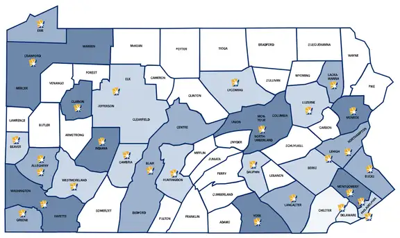 Keystone Innovation Zones Map