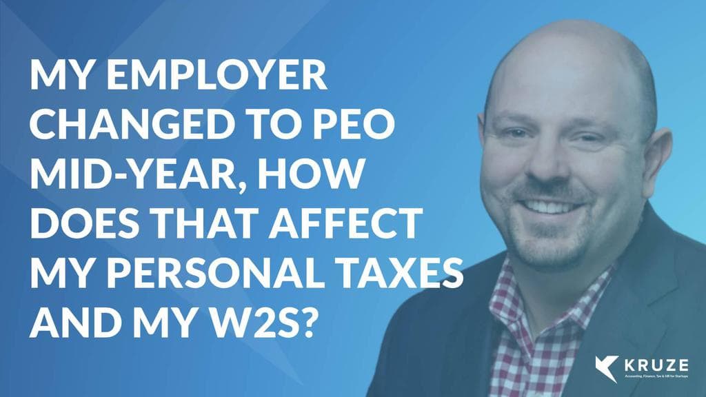 What happens to my personal taxes if my employer switches to a PEO mid-year?