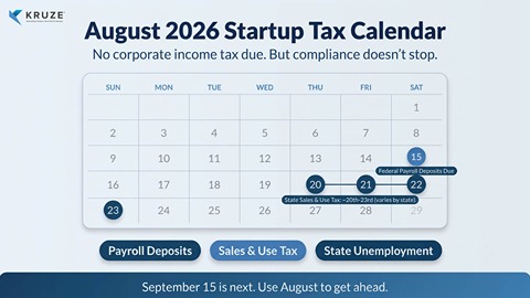 August 2026 Startup Accounting Tax Deadlines: Important Dates for Founders