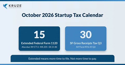 October 2026 Tax Deadlines for Startups: What Founders Need to Know