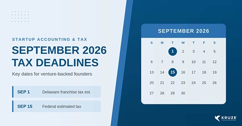 Tax Deadlines Every Startup Should Track: September 2026